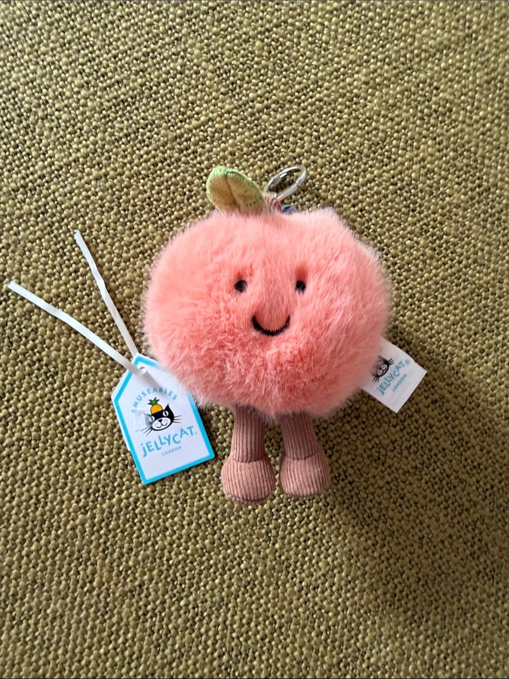 Jellycat Peach Bag Charm NEW AUTHENTIC